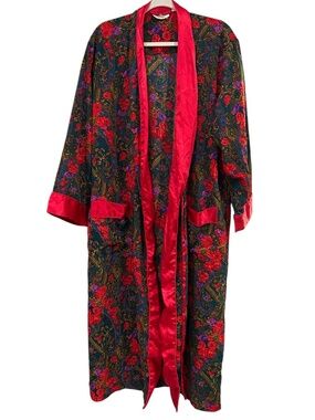 Vintage Victoria's Secret Gold Label Kimono Long Floral Robe Size Medium